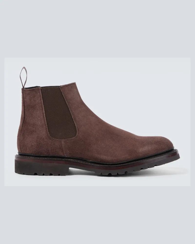 George Cleverley Chelsea Boots Jason aus Veloursleder Braun