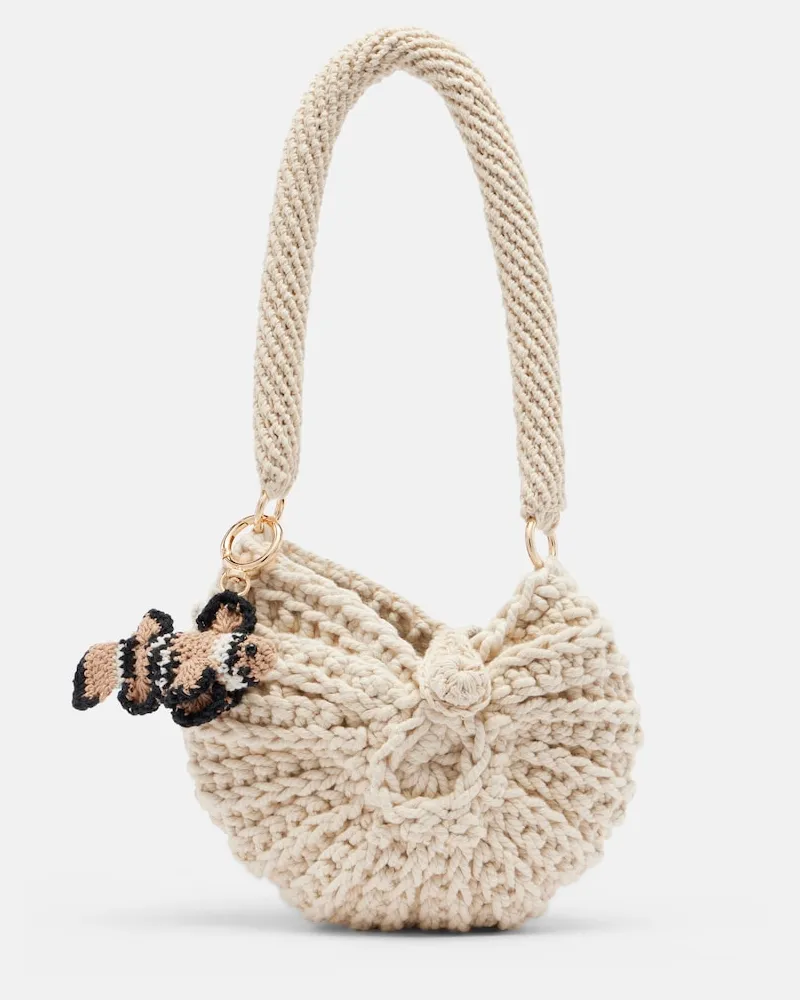 Poupette St Barth Schultertasche Praia Small Weiß