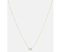 Halskette Diamond Cross Stitch aus 14kt Gelbgold mit Diamanten