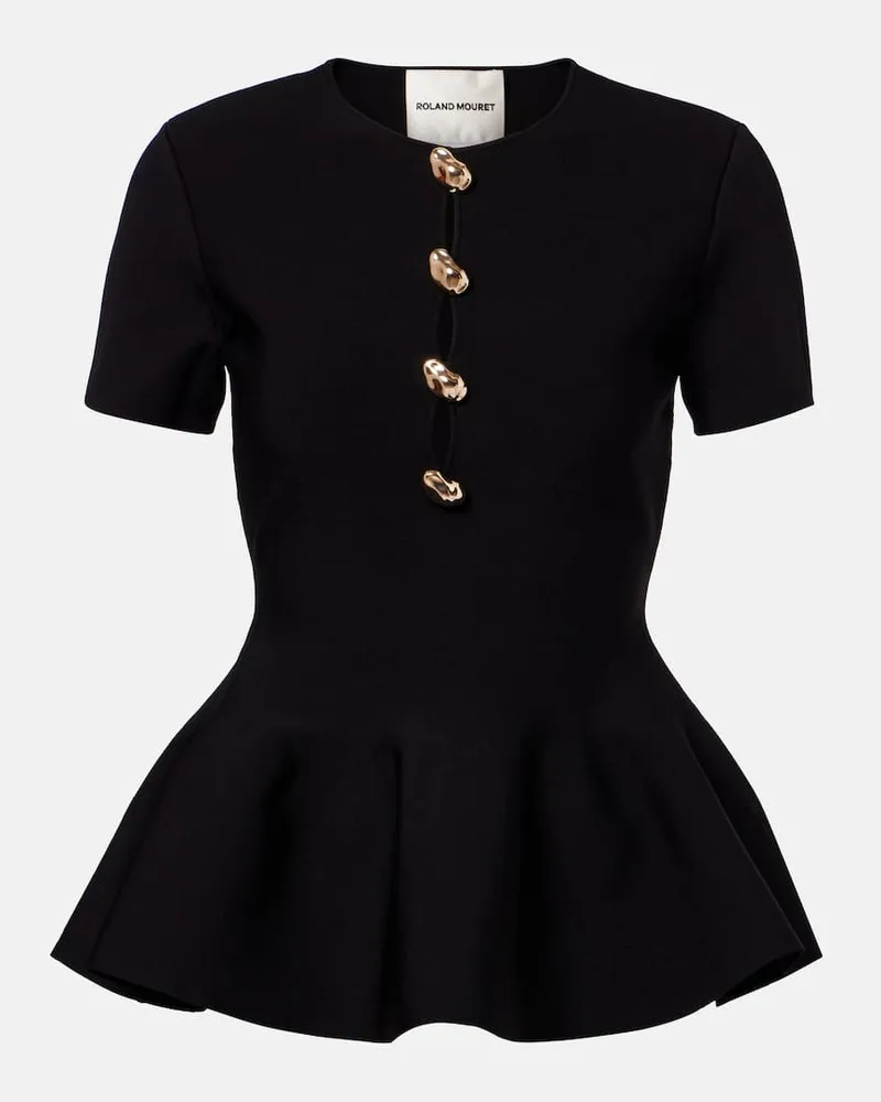 Roland Mouret Verziertes Top Schwarz