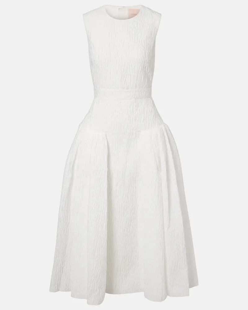 Roksanda Ilincic Bridal Midikleid Aya aus Cloqué Weiß
