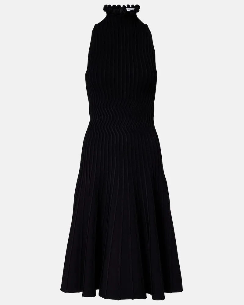 Alaïa Alaïa Midikleid aus Rippstrick Schwarz
