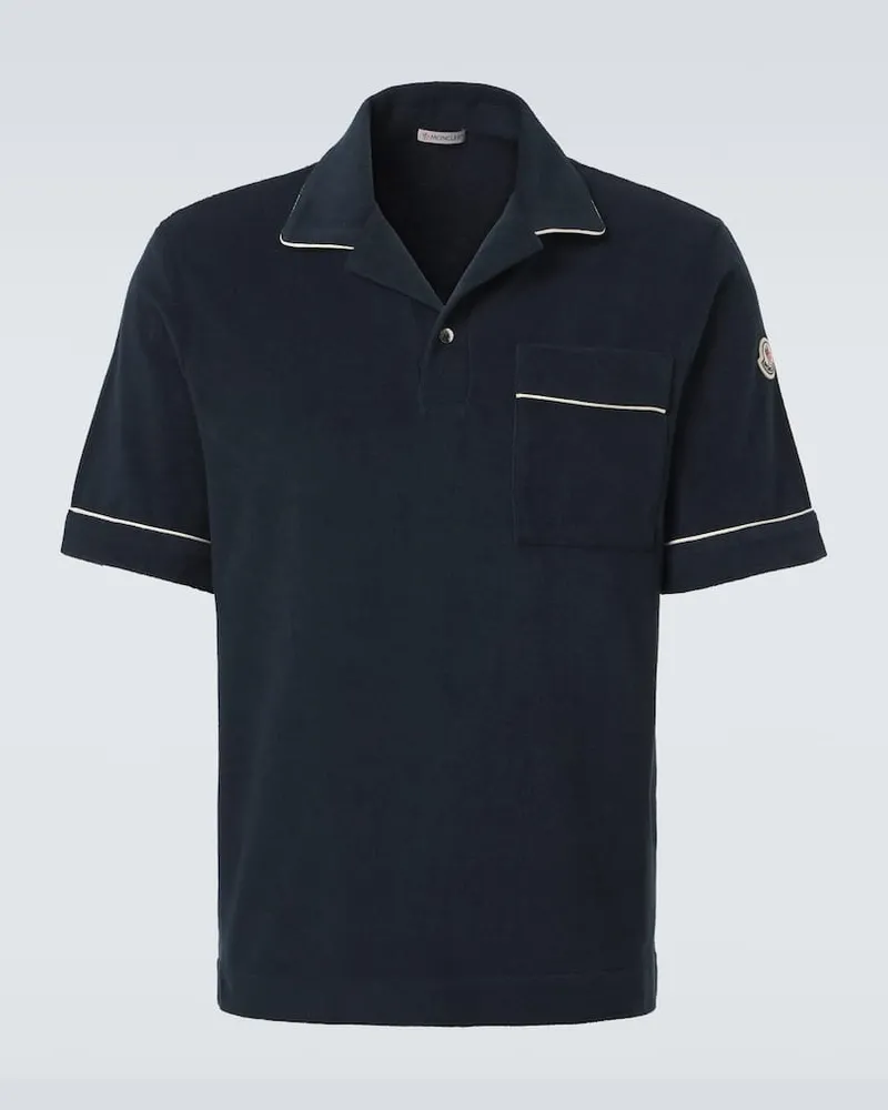 Moncler Polohemd aus Frottee Blau