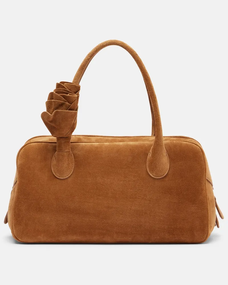 Magda Butrym Tote Bag Brigitte Small aus Veloursleder Braun