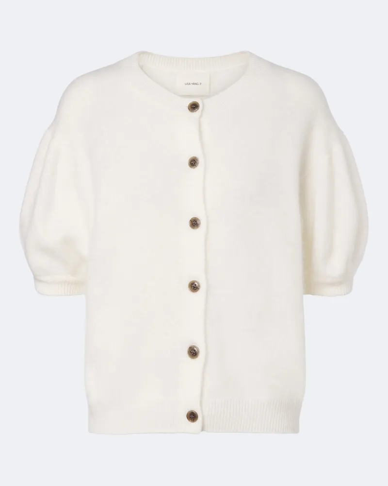 Lisa Yang Cardigan Lucianne aus Kaschmir Weiß