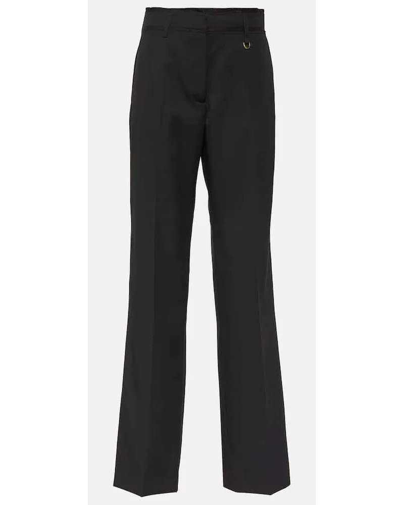 Jacquemus Hose Le Pantalon Ficelle aus Schurwolle Schwarz