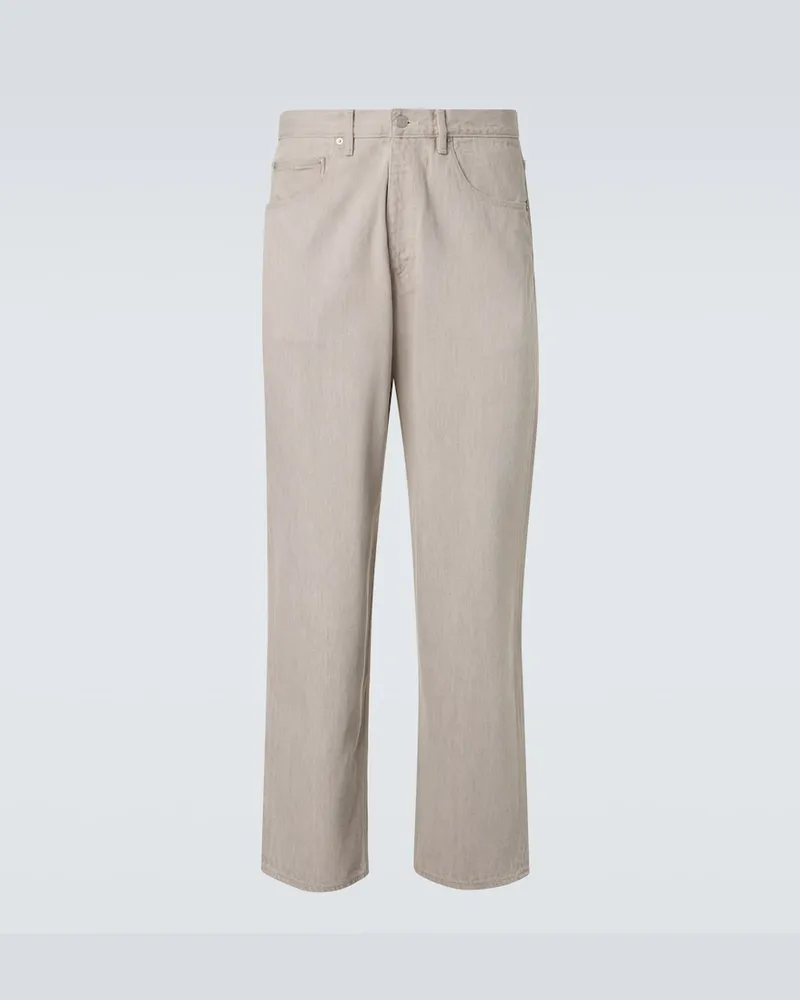 AURALEE Jeans mit weitem Bein Grau