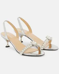 Mach & Mach Verzierte Slingback-Sandalen Diamond Of Elizabeth 55 Silber