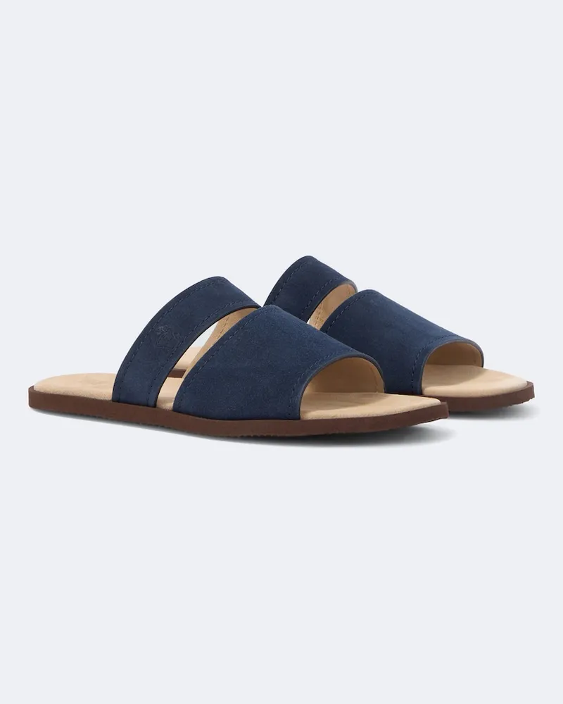 Brunello Cucinelli Sandalen aus Veloursleder Blau