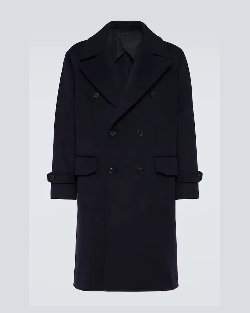 Brioni Mantel aus Wolle Blau