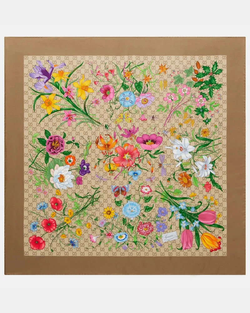 Gucci Tuch GG Gucci Flora aus Seiden-Twill Multicolor
