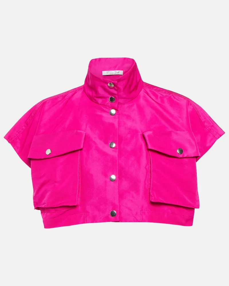 LaQuan Smith Cropped-Jacke aus Satin Rosa