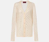 Cardigan GG aus Seide mit Kristallen