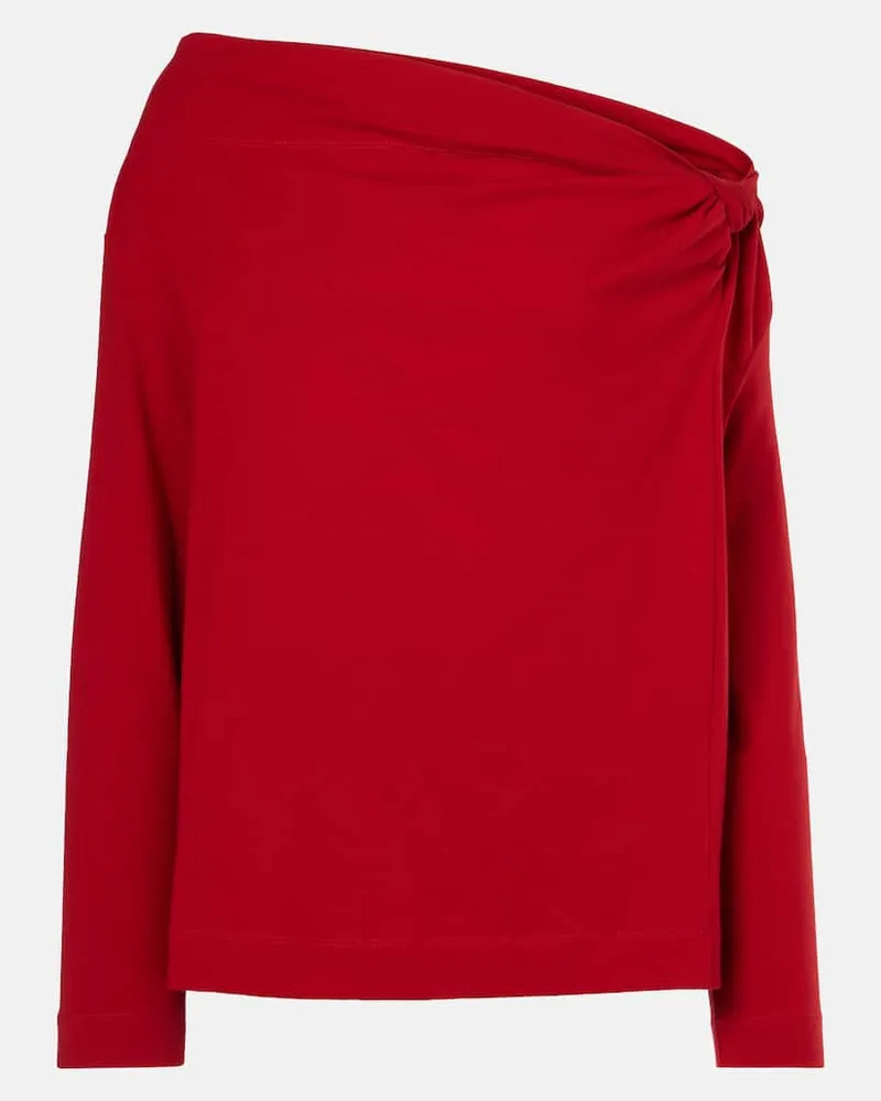Dries van Noten Top aus Baumwoll-Jersey Rot