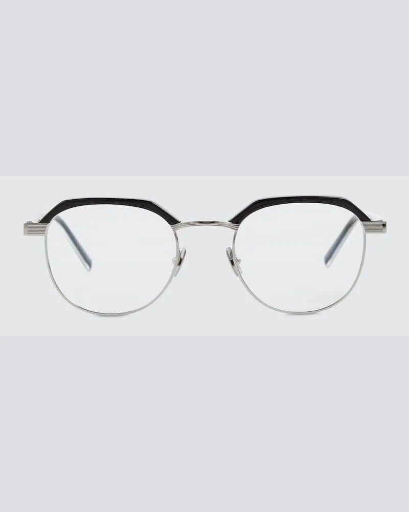Saint Laurent Runde Brille SL 124 Silber
