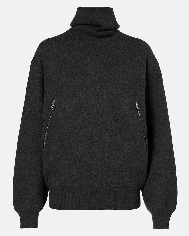 Balenciaga Polopullover Back-To-Front aus einem Wollgemisch Grau