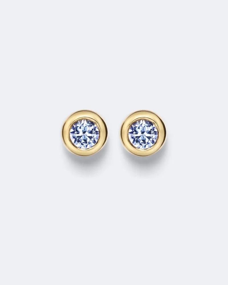 David Yurman Ohrringe Pavé aus 18kt Gelbgold mit Tansaniten Gold