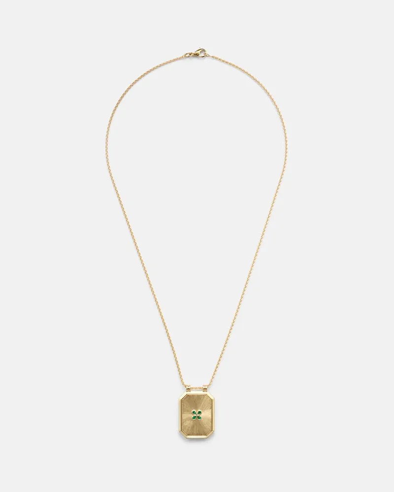 Marie Lichtenberg Halskette Luck aus 18kt Gelbgold mit Smaragden Gold