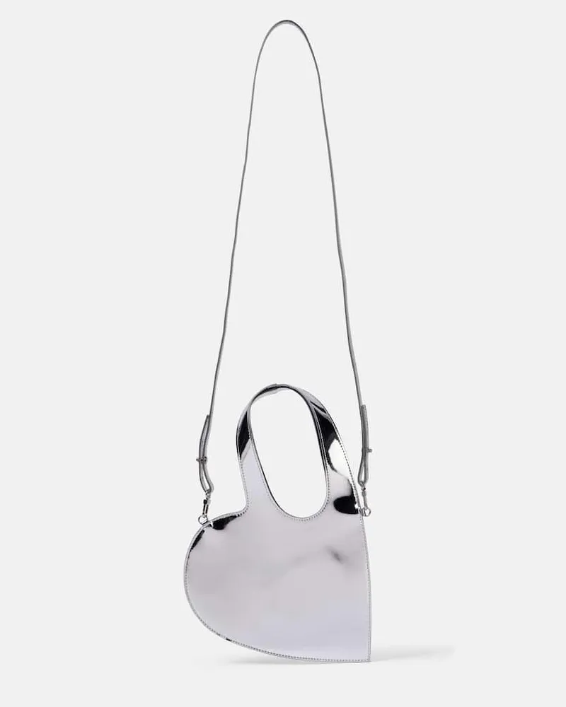 COPERNI Tasche Baby Heart aus Metallic-Leder Silber