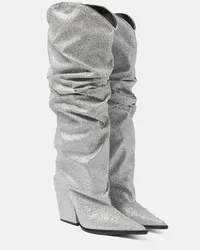 Alexandre Vauthier Stiefel mit Glitter Silber