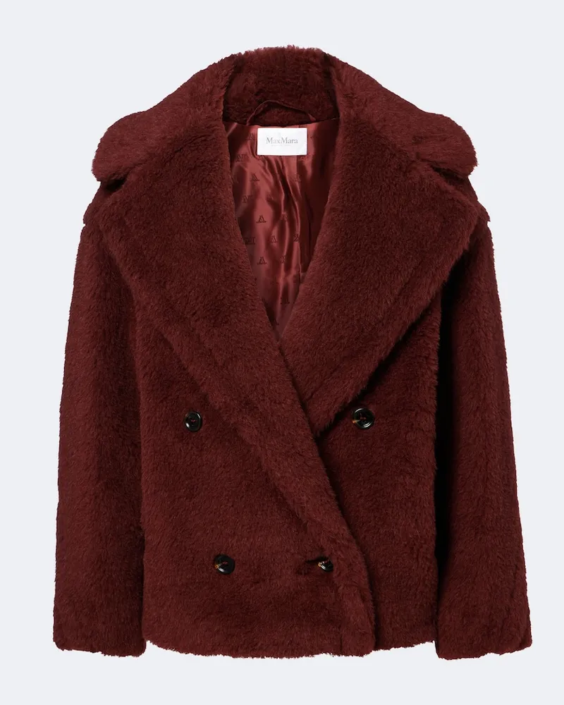 Max Mara Jacke aus Alpakawolle, Wolle und Seide Burgunderrot
