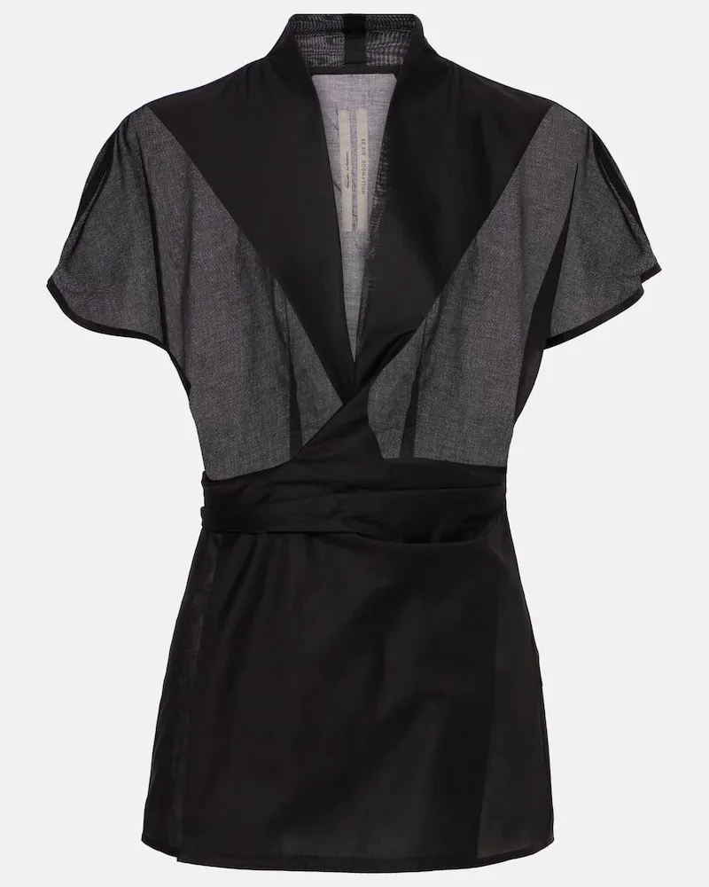 Rick Owens Wickeltop Laura aus Baumwolle Schwarz