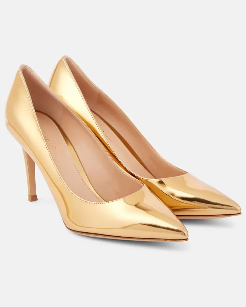 Gianvito Rossi Pumps Gianvito 85 aus Metallic-Leder Gold