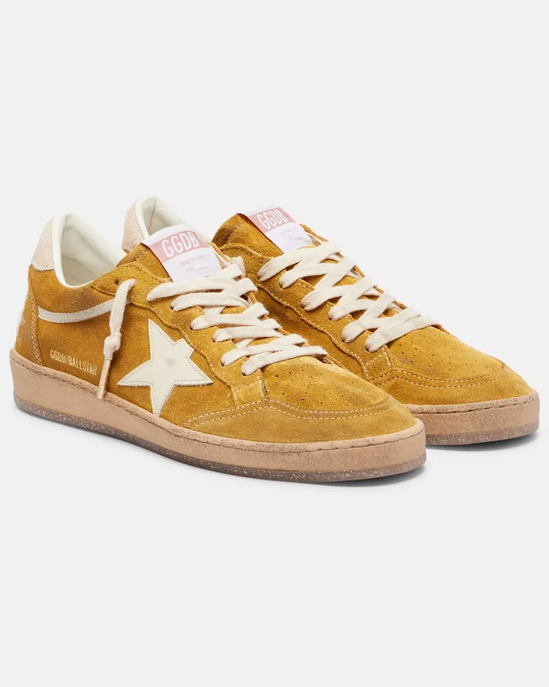 Golden Goose Sneakers Ball Star aus Veloursleder Gelb