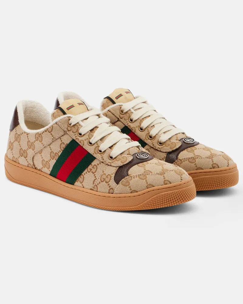 Gucci Sneakers Screener GG aus Canvas Braun
