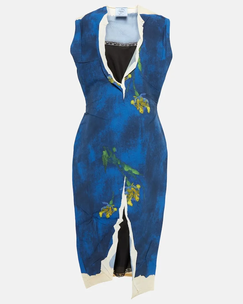 Prada Bedrucktes Midikleid Multicolor