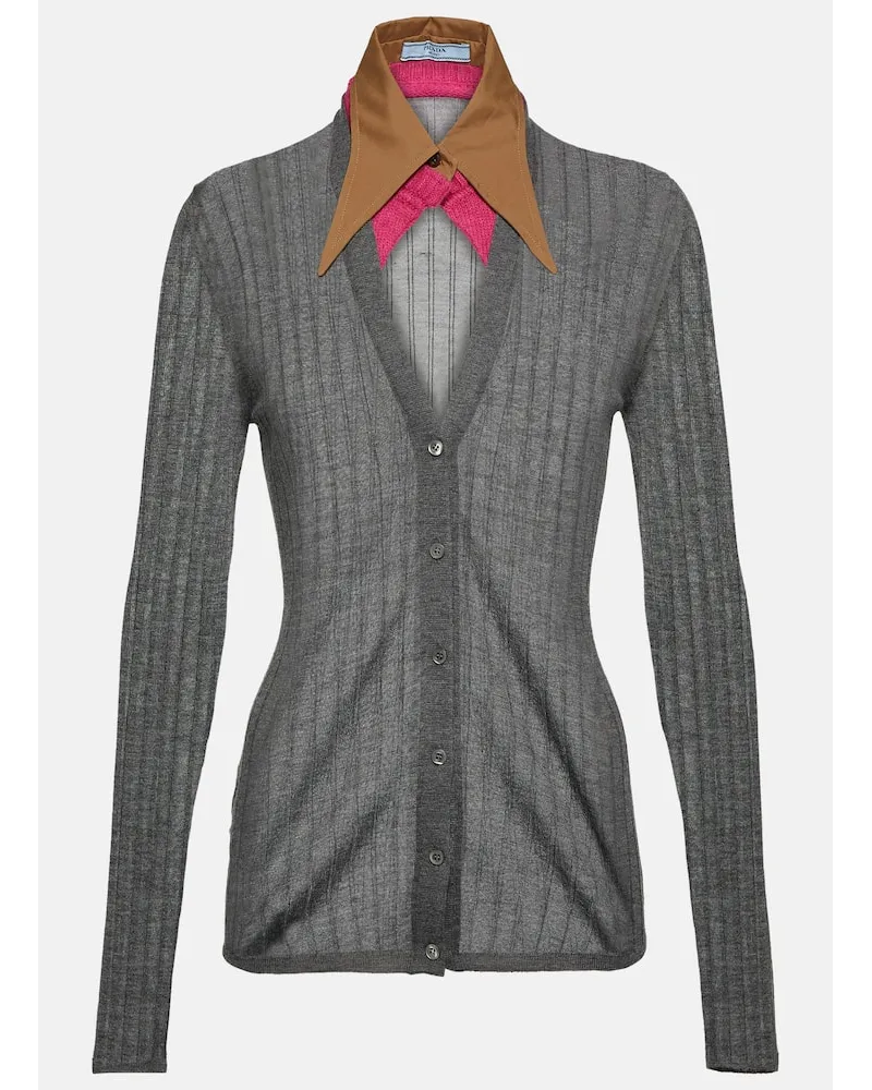 Prada Cardigan aus einem Kaschmirgemisch Grau