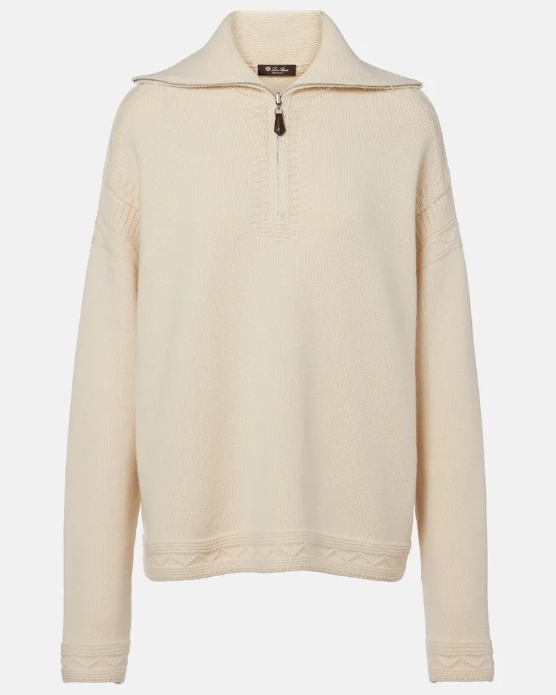 Loro Piana Pullover Carezza aus Kaschmir Weiß