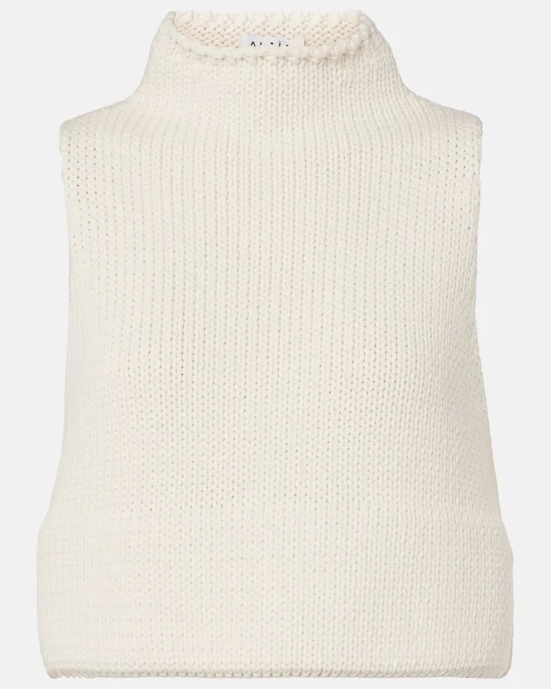 Alaïa AlaÃ¯a Cropped-Top aus einem Baumwollgemisch Weiã