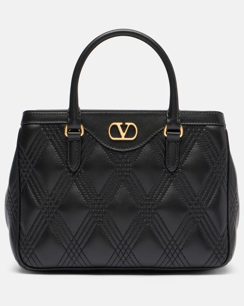 Valentino Garavani Tote Bag Quiltie 67 Small aus Leder Schwarz
