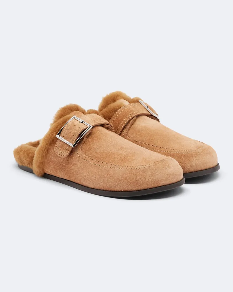 Jimmy Choo Mules Biker aus Veloursleder Braun