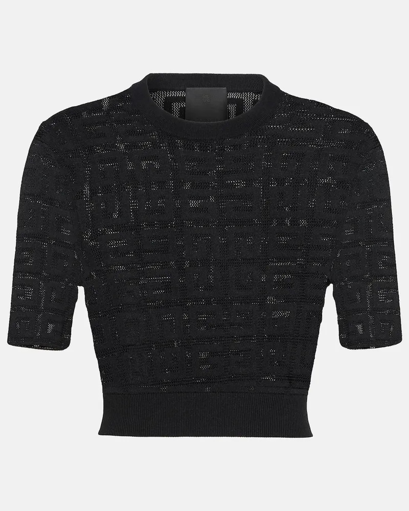 Givenchy Cropped-Top 4G aus Jacquard Schwarz