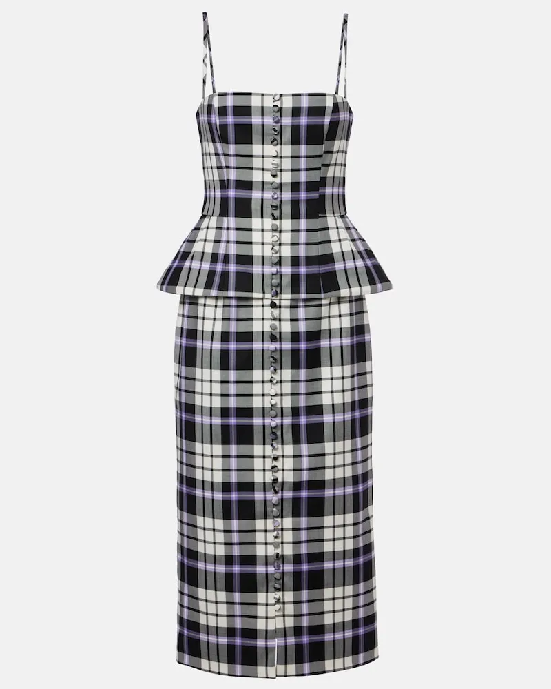 Carolina Herrera New York Midikleid aus Wolle Schwarz