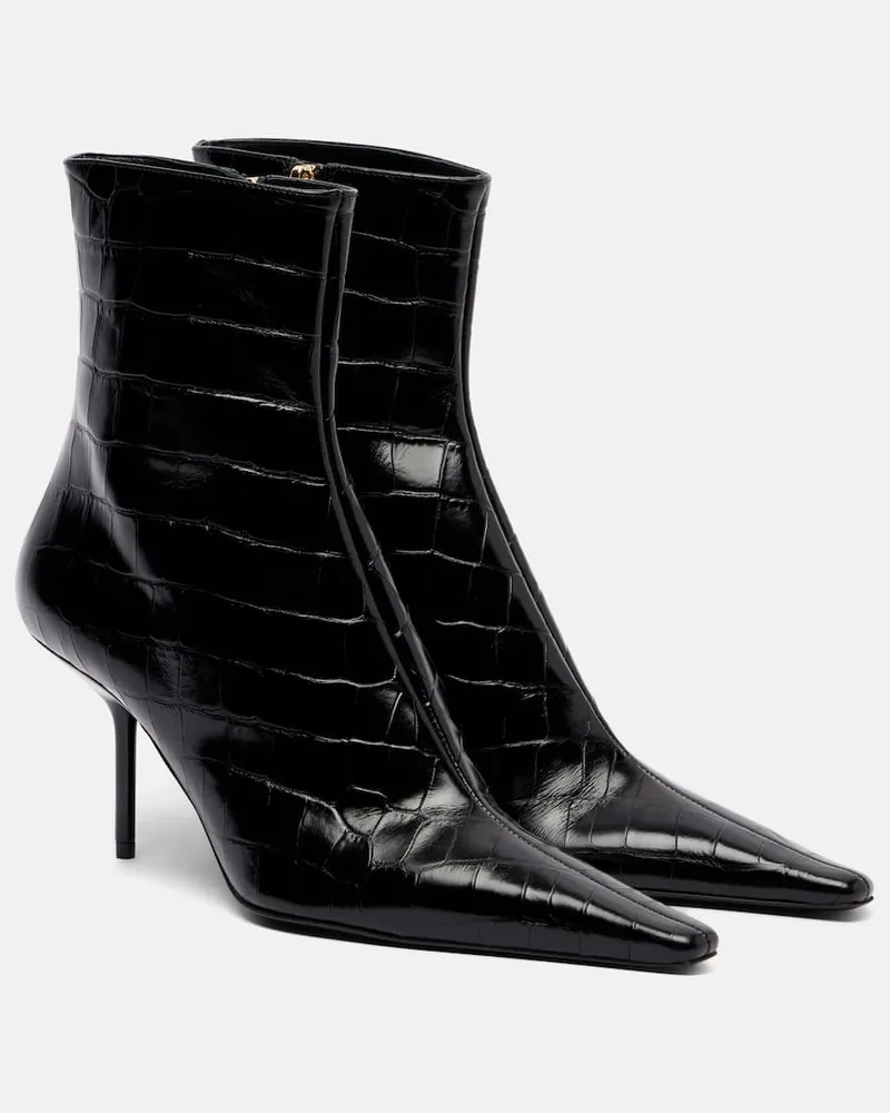 Victoria Beckham Ankle Boots 75 aus Leder Schwarz