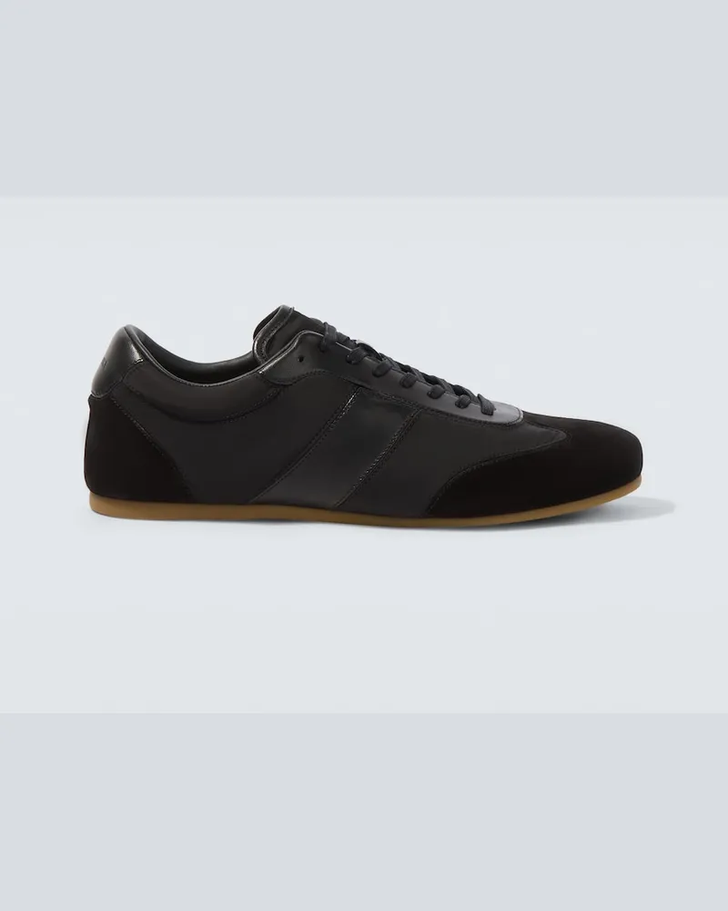 Christophe Lemaire Sneakers Soft mit Veloursleder Schwarz