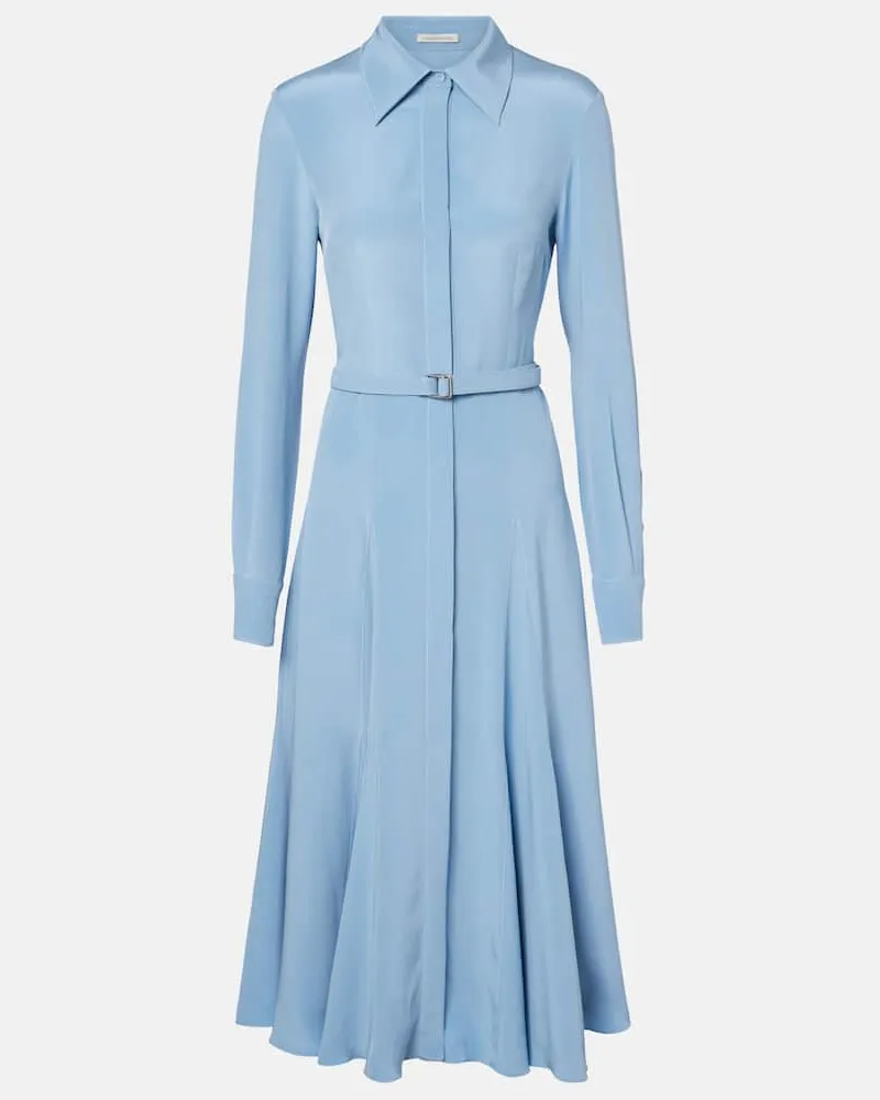 EMILIA WICKSTEAD Midikleid Riko aus Seide Blau