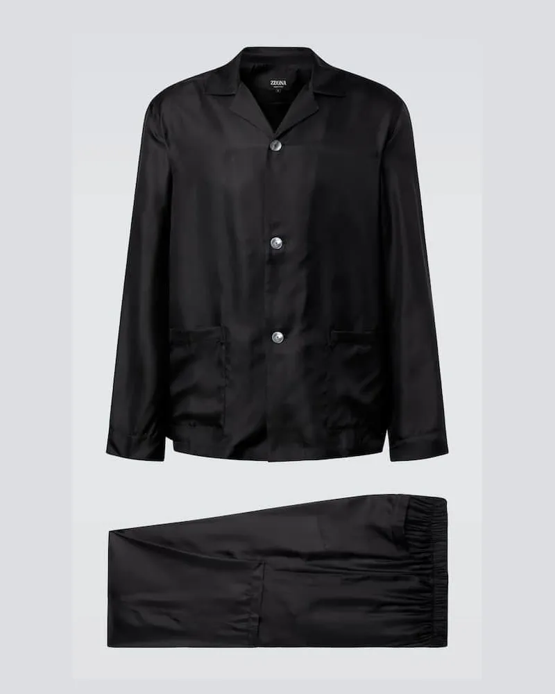 Ermenegildo Zegna Pyjama aus Seide Schwarz