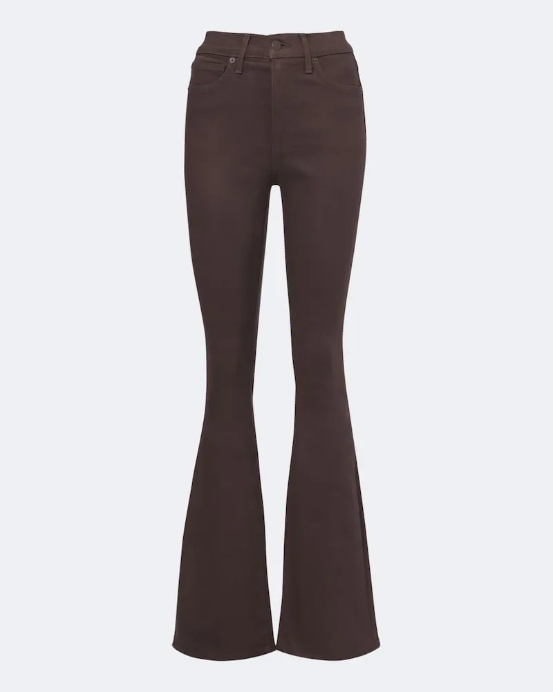 Veronica Beard Beschichtete Flared Jeans Beverly Braun