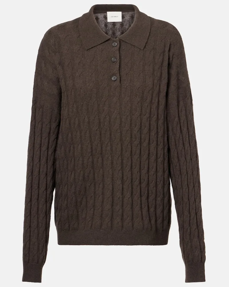 Lisa Yang Polopullover aus Kaschmir Braun