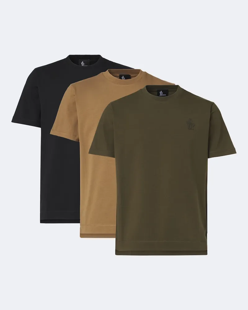 Moncler Set aus drei T-Shirts aus Jersey Multicolor