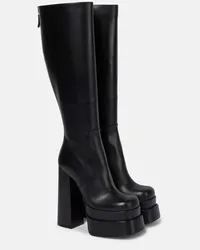 Versace Plateau-Stiefel aus Leder Schwarz