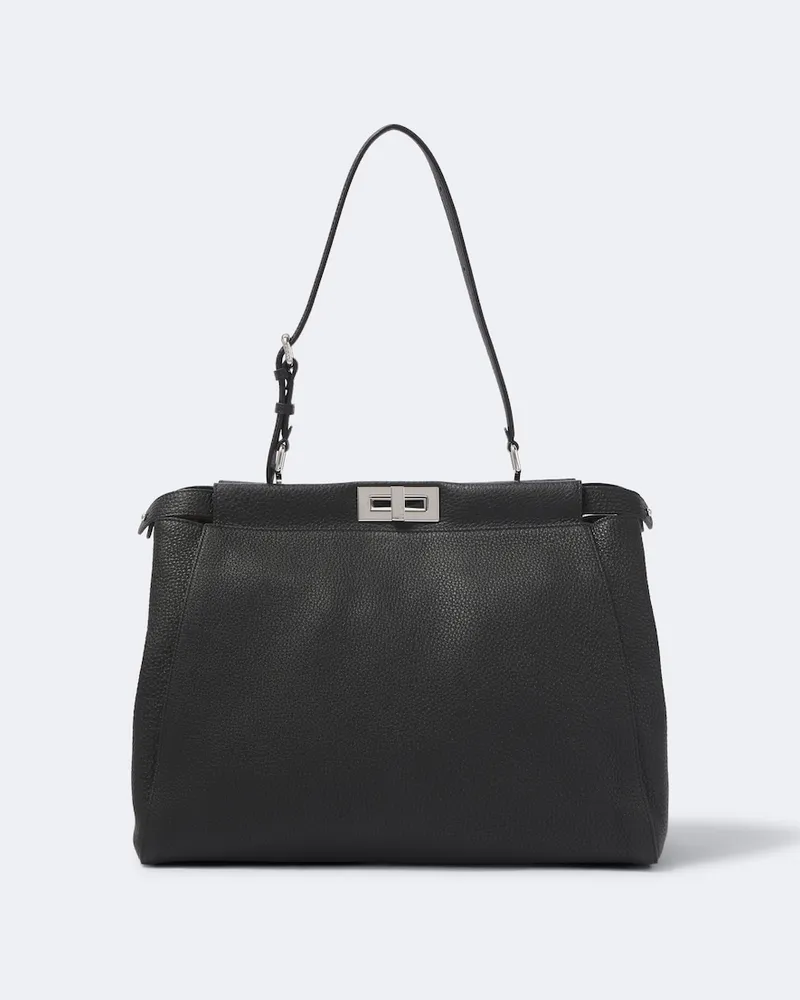 Fendi Tote Bag Peekaboo® aus Leder Schwarz