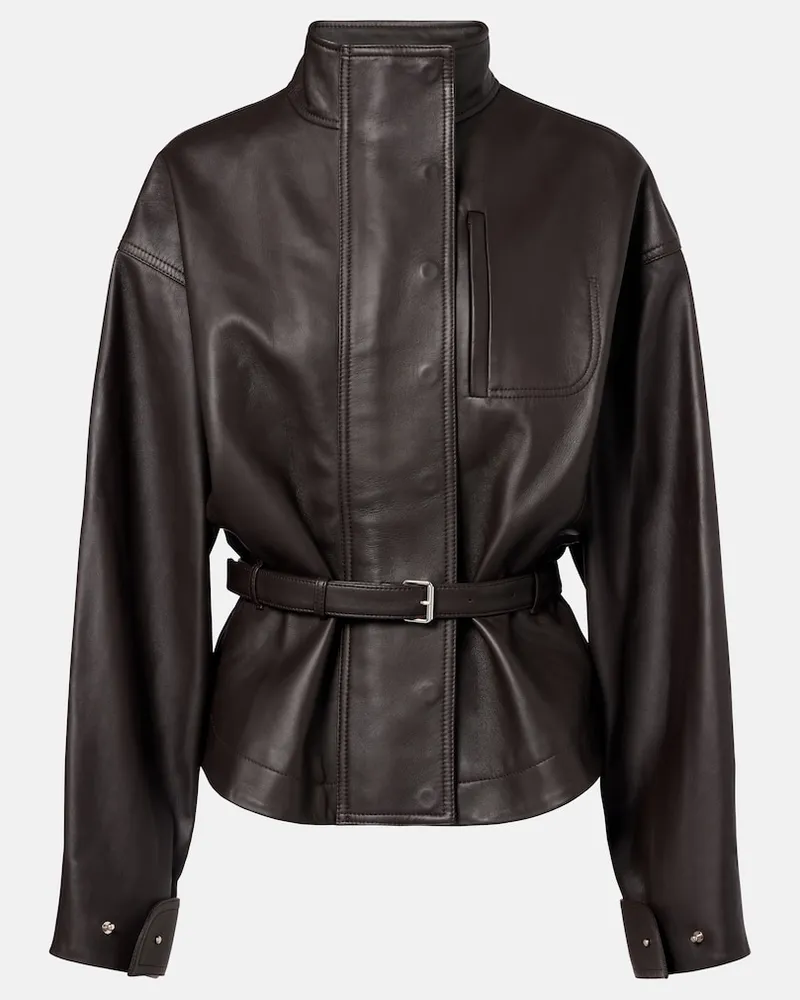 Jacquemus Lederjacke Ciro Braun