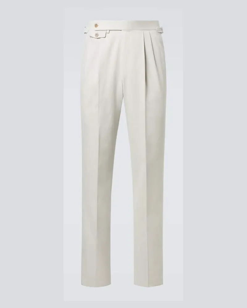 Dunhill Gerade Hose aus Baumwolle und Kaschmir Grau