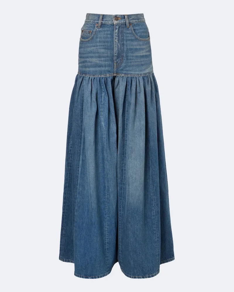 Chloé Chloé Maxirock aus Denim Blau