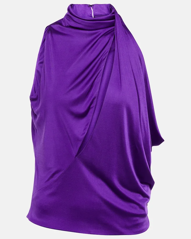 Versace Top aus Satin Violett